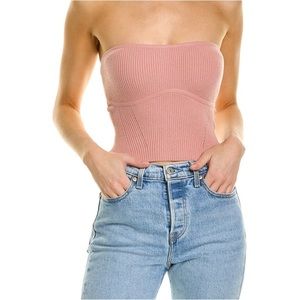 WeWoreWhat Ribbed Tube Top - Blush, Rose Pink / Size M